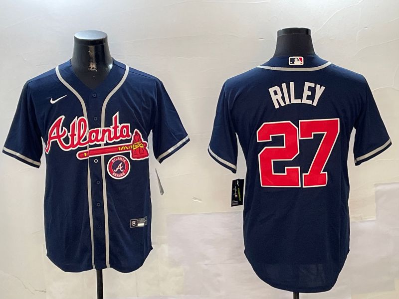 Men Atlanta Braves #27 Riley Blue Game 2024 Nike MLB Jersey style 2